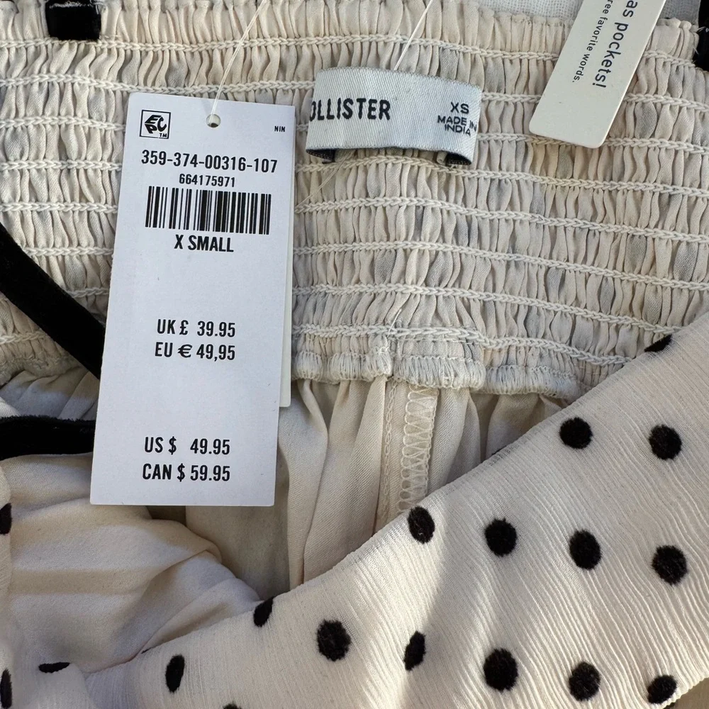 Hollister Black and White Polka Dot Mini Dress - Picture 4 of 4